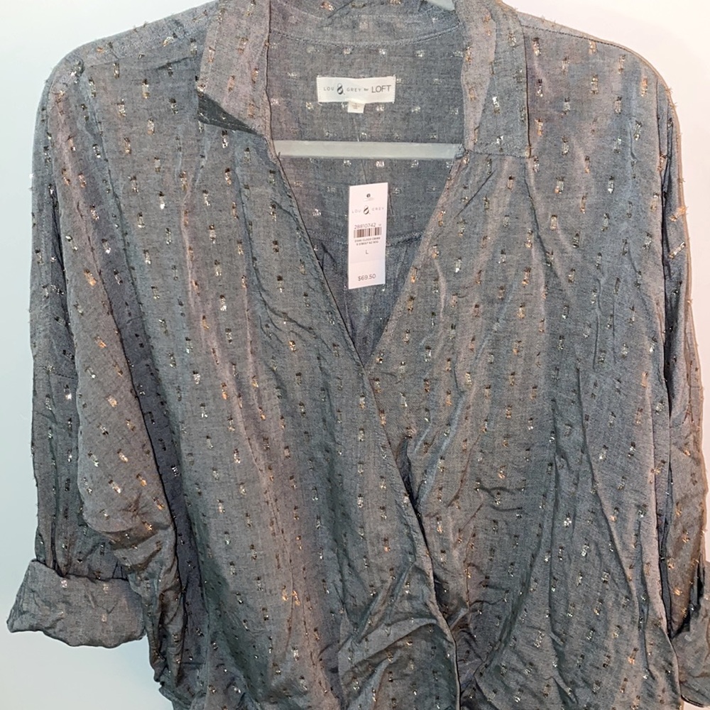 NWT! Gold detail blouse